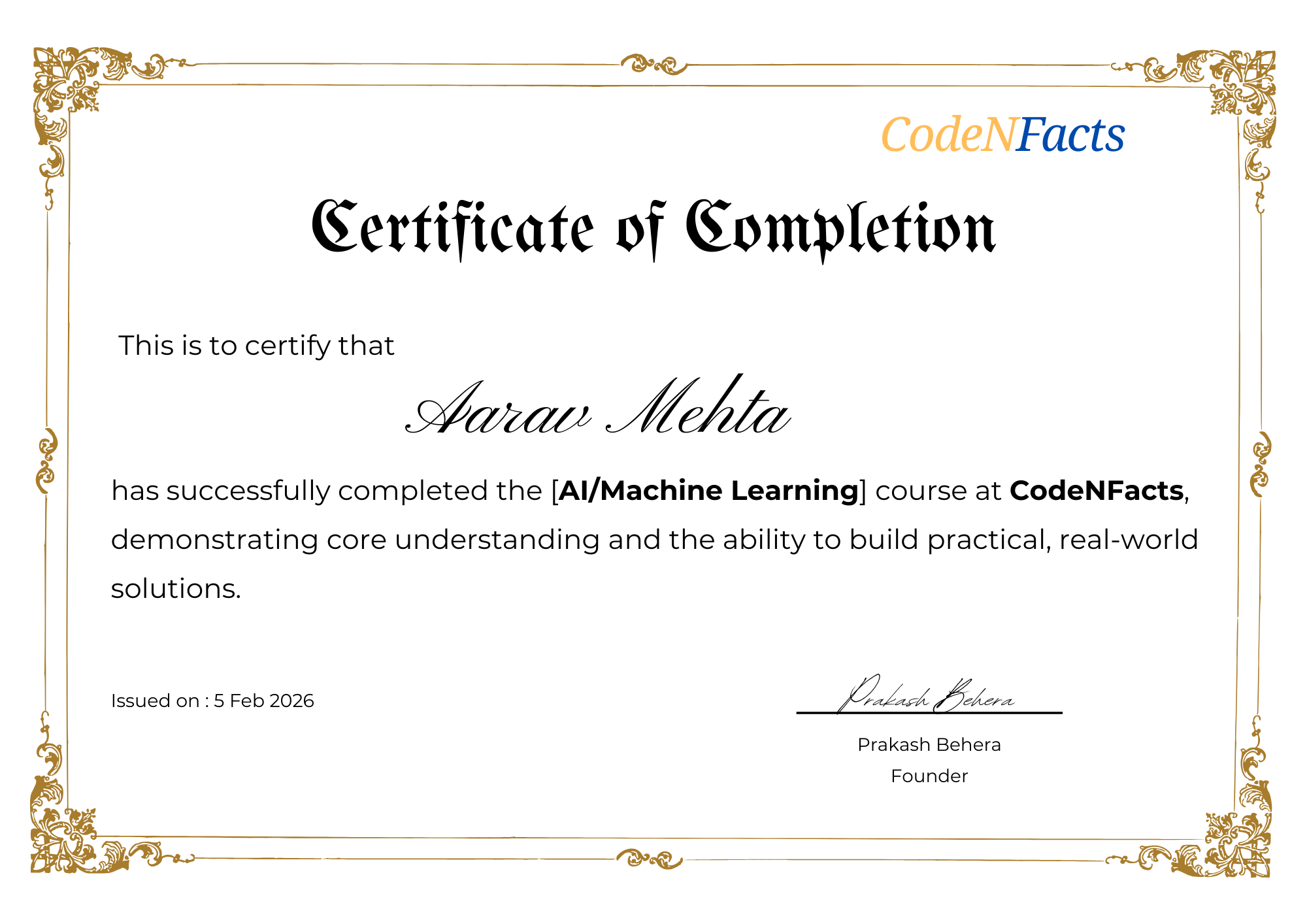 Certificate Example